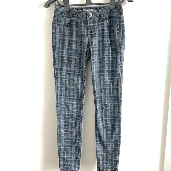 CAbi tie dyed grid curvy skinny jeans blue/grey pants 2 - Picture 2 of 5